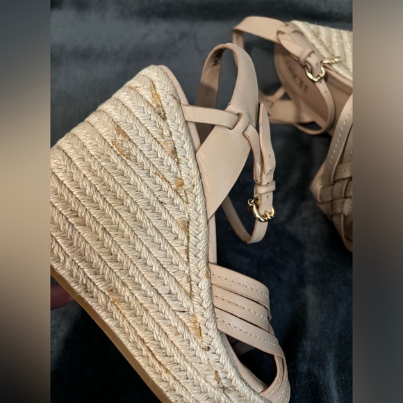 Coach Dottie Nude High Heel Wedge Sandals - Picture 12 of 12
